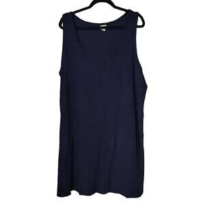 A New Day Blue Cotton Sleeveless Terry Mini Tank Shift Dress Womens 2X NWT